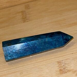 💙 BRILLIANT NEON BLUE GEMMY APATITE TOWER, (NO GREEN, XXS BROWN VEINS)